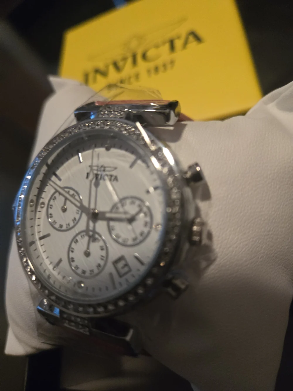 70369 Invicta Celestial Lady Silver Case Pink Leather Band 38mm